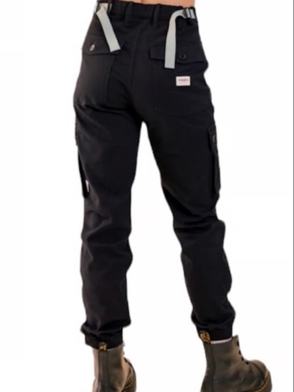 Men's Black Cargo Pants With Utility Pockets — image 2 of 8
